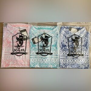 •NWT•{3} SCALES Outdoor Country Club MANGROVE SLAM Polo- LARGE
